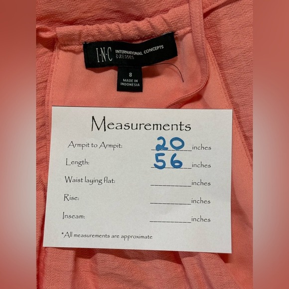 INC Tiered Maxi Dress Size 8 Coral Pink Adjustable Straps NWT Summer - Picture 10 of 12